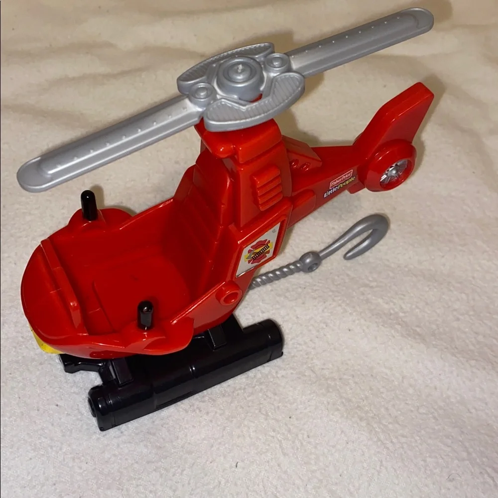 Little People Fire Rescue set , Drew, helicopter, basket, ladder